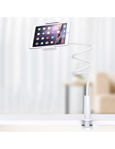 Soporte Brazo Ajustable 360° para Móvil y Tablet color Blanco