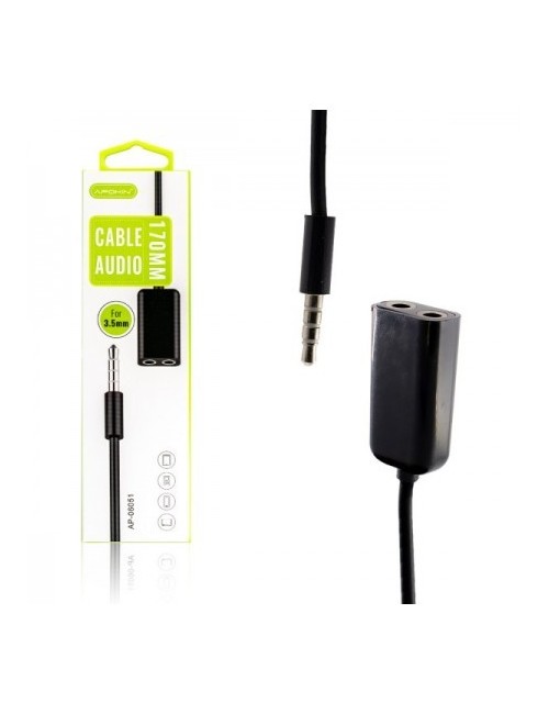 Cable De Audio Divisor 3.5MM 06051 Negro