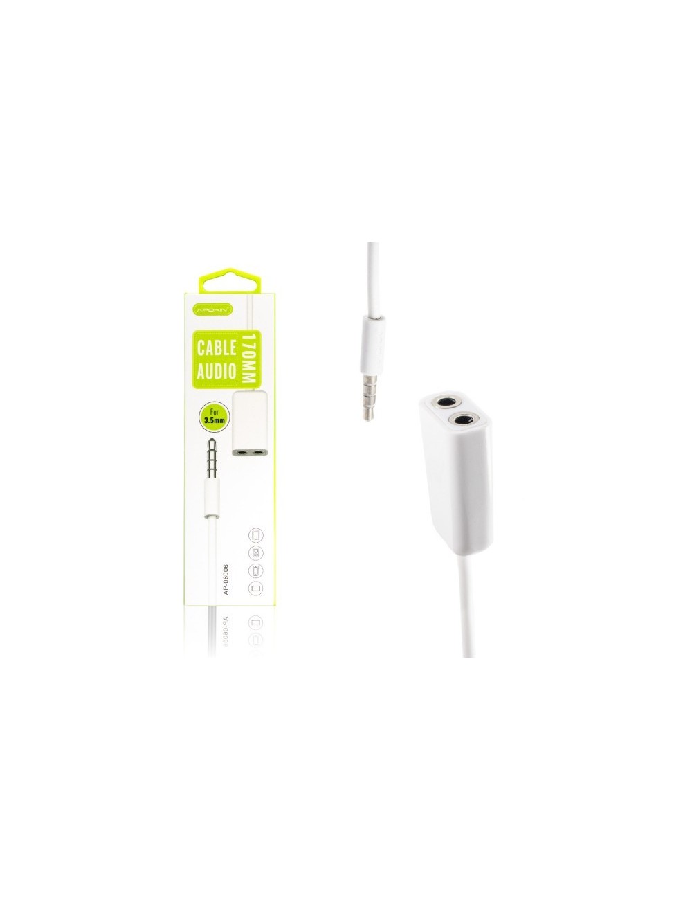 Cable De Audio Divisor 3.5MM 06006 Blanco