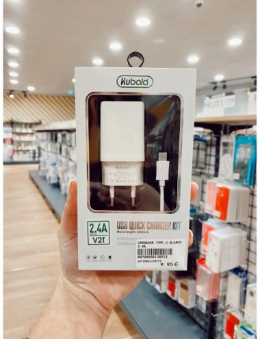 Cargador Tipo C BLANCO 2.4A V2M
