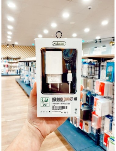 Cargador Lightning Blanco 2.4A V2M
