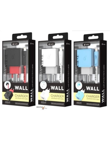 Cargador De Pared 2USB 2.4A Blanco A5535