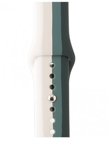 Correa Deportiva Apple Watch 38mm / 40mm - Multicolor Blanco/Beis/Verde Militar
