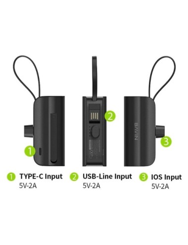 Mini Power Bank Lightninh 5.000mha 22.5W Bavin