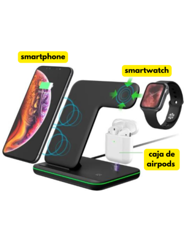 Cargador inalámbrico magnético 3 en 1,para Samsung, Xiaomi, Mi, Huawei, iPhone, Apple Watch